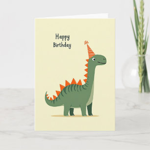 Tarjeta de cumpleaños de Dino con púas alegres