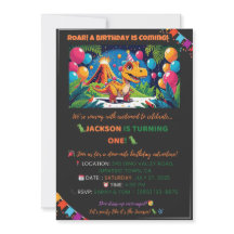 Tarjeta de cumpleaños de Dino impresionante – Edit