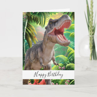 Tarjeta de cumpleaños de Dinosaur Kids Jurassic Tr