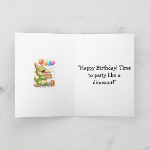 Tarjeta de cumpleaños de dinosaurio – ‘Es hora de 