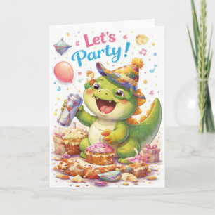 Tarjeta de cumpleaños de dinosaurio – ‘Es hora de 