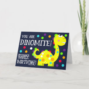 Tarjeta de cumpleaños de dinosaurio para niños