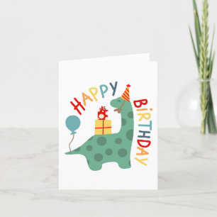 Tarjeta de cumpleaños de dinosaurio para niños Fie