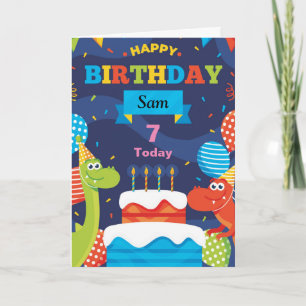 Tarjeta de cumpleaños de DINOSAURIO personalizada
