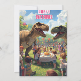 Tarjeta de cumpleaños de dinosaurios para niños