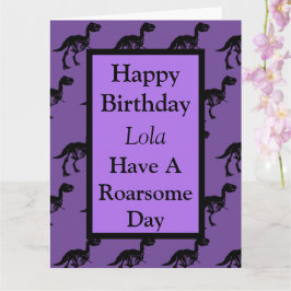 Tarjeta de cumpleaños de dinosaurios ruidosa perso
