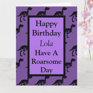 Tarjeta de cumpleaños de dinosaurios ruidosa perso
