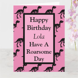 Tarjeta de cumpleaños de dinosaurios ruidosa perso