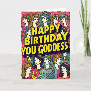 Tarjeta de cumpleaños de diosa artística