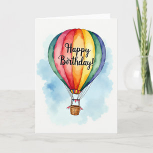 Tarjeta de cumpleaños de dirigible inspirador