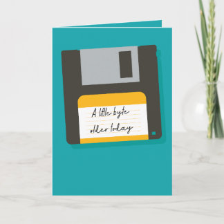 Tarjeta de cumpleaños de disco de disquete de pequ