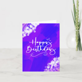 Tarjeta de cumpleaños de diseño brillante púrpura