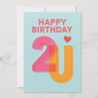 Tarjeta de cumpleaños de diseño de 2U Feliz Cumple