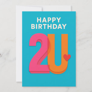 Tarjeta de cumpleaños de diseño de 2U Feliz Cumple