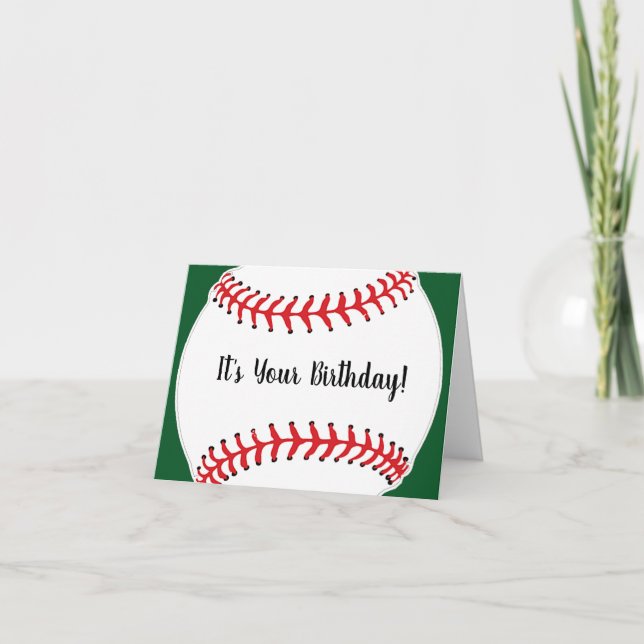 Tarjeta de cumpleaños de diseño de béisbol (Anverso)
