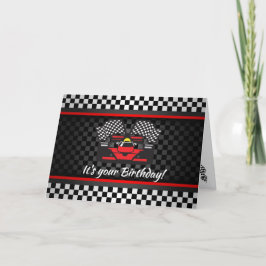 Tarjeta de cumpleaños de diseño de coche de carrer