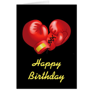 Tarjeta de cumpleaños de diseño de guantes de boxe
