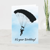 Tarjeta de cumpleaños de diseño de paracaidismo en