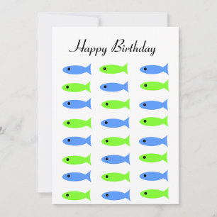 Tarjeta de cumpleaños de diseño de pescado verde a
