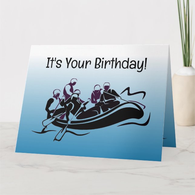 Tarjeta de cumpleaños de diseño de Rafting de Agua (Anverso)