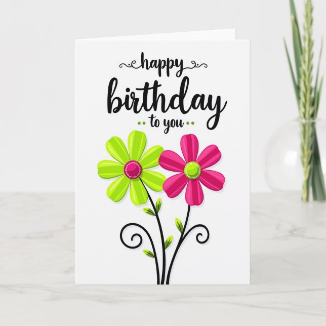 Tarjeta de cumpleaños de diseño elegante (Anverso)