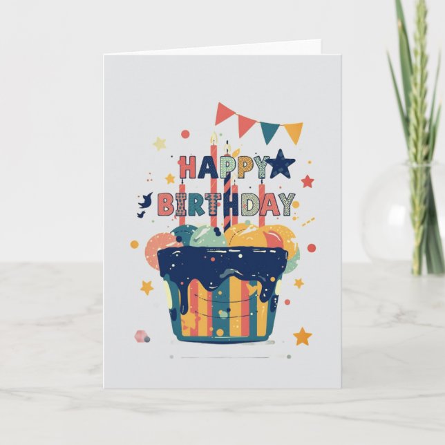 tarjeta de cumpleaños de diseño simple (Anverso)