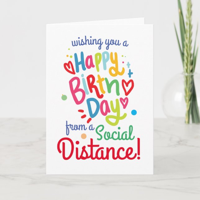 Tarjeta de cumpleaños de distancia social (Anverso)