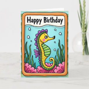 Tarjeta de cumpleaños de diversión submarina