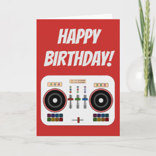 Tarjeta de cumpleaños de DJ moderno DIY