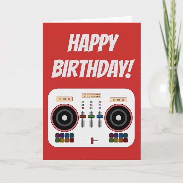 Tarjeta de cumpleaños de DJ moderno DIY (Anverso)