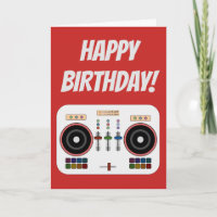 Tarjeta de cumpleaños de DJ moderno DIY