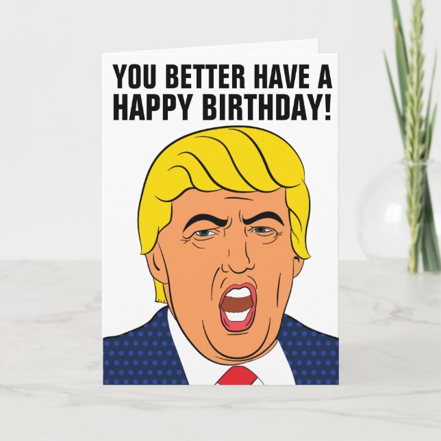 TARJETA DE CUMPLEAÑOS DE DONALD TRUMP (Anverso)