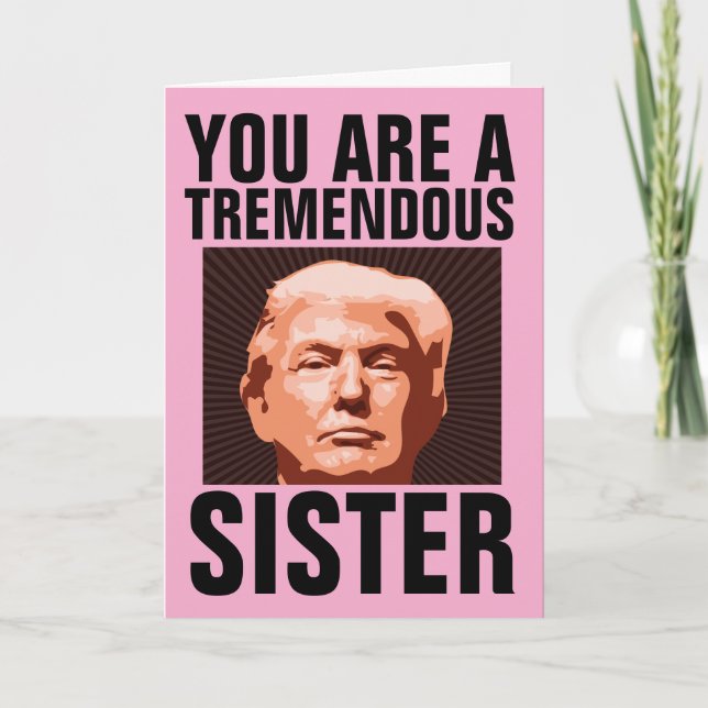 TARJETA DE CUMPLEAÑOS DE DONALD TRUMP PARA HERMANA (Anverso)