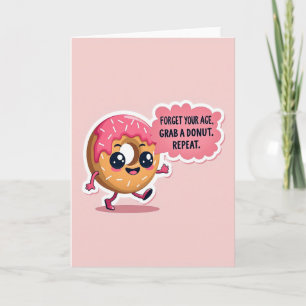 Tarjeta de cumpleaños de donut caprichosa