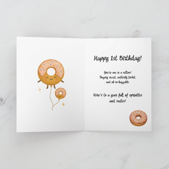 Tarjeta de cumpleaños de Donut de Donut para Crece (Interior)