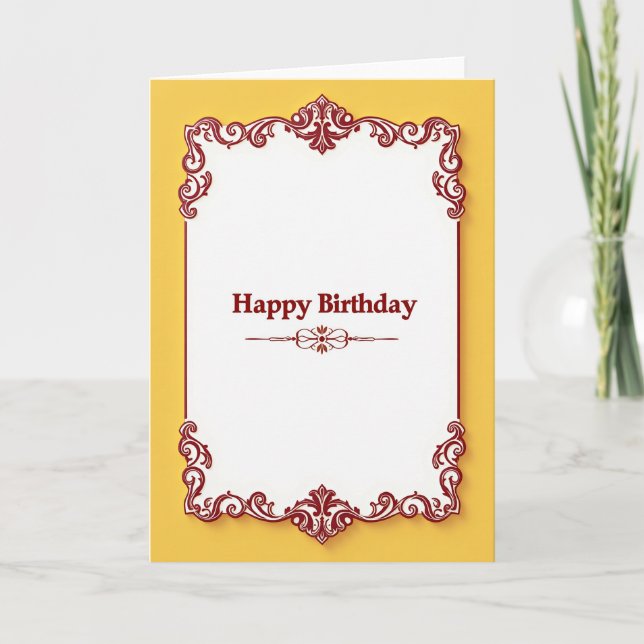 Tarjeta de cumpleaños de dorado barroco (Anverso)