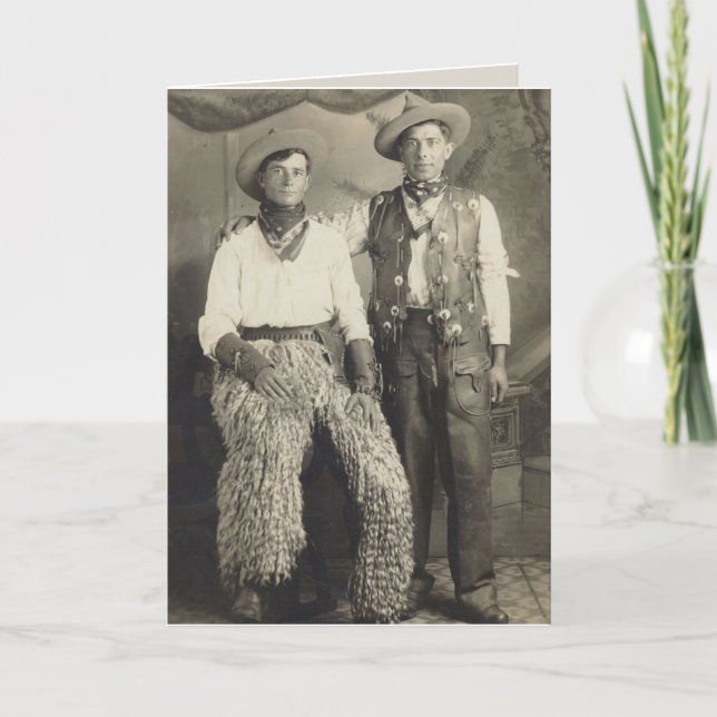 Tarjeta de cumpleaños de dos Cowboys (Anverso)