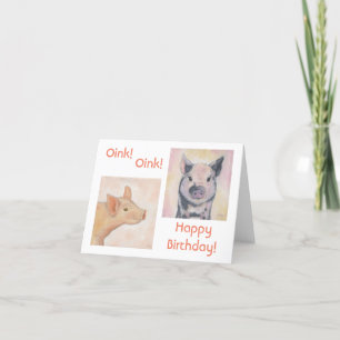 Tarjeta de cumpleaños de dos lechones
