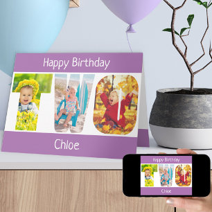 Tarjeta de cumpleaños de dos letras de fotos para