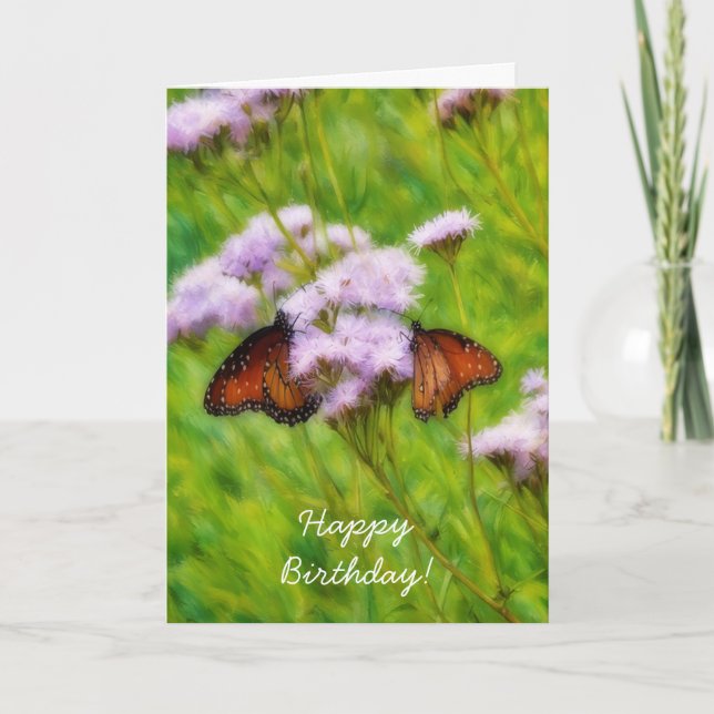 Tarjeta de cumpleaños de dos mariposas mariposa (Anverso)