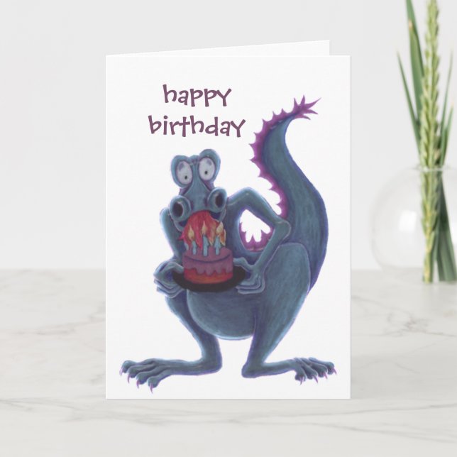 tarjeta de cumpleaños de dragón (Anverso)