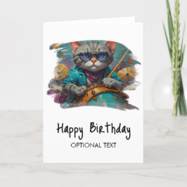 *~* Tarjeta de cumpleaños de DRUMMER para gato Gua
