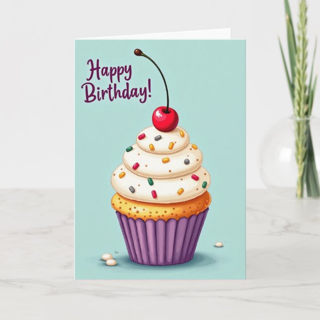 Tarjeta de cumpleaños de dulce glaseado (Anverso)