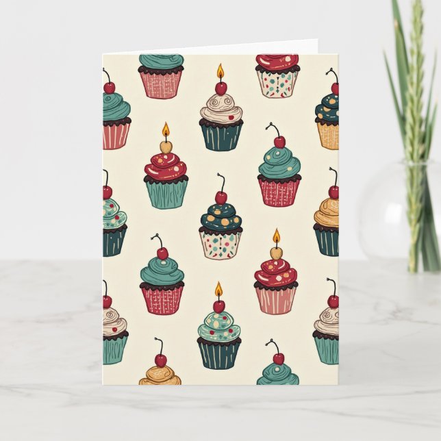 Tarjeta de cumpleaños de dulces caprichosos (Anverso)