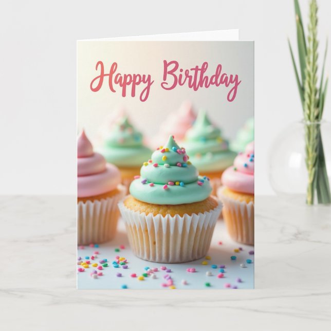 Tarjeta de cumpleaños de dulces escarchados (Anverso)
