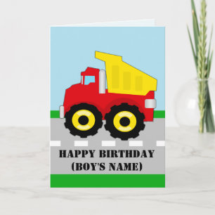 Tarjeta de cumpleaños de Dumpruck para niños const