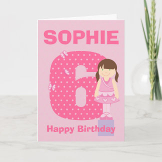 Tarjeta de cumpleaños de edad y chica de nombre de