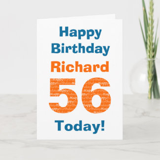 Tarjeta de cumpleaños de edad y nombre del persona