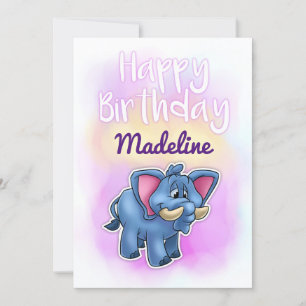 Tarjeta de cumpleaños de elefante