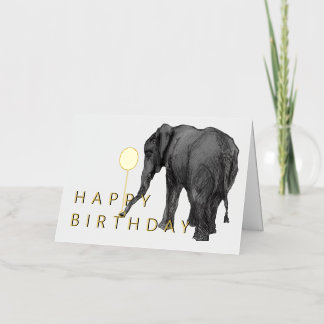 Tarjeta de cumpleaños de elefante 5 x 7